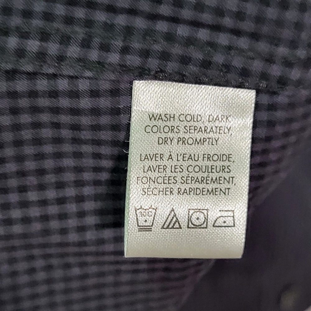 Calvin Klein Men's Black/Gray Cool Tech Checkered Button Down Shirt Size Small - Picture 7 of 7